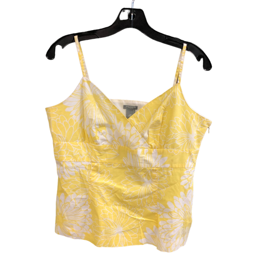 White & Yellow Top Sleeveless Ann Taylor, Size 12petite