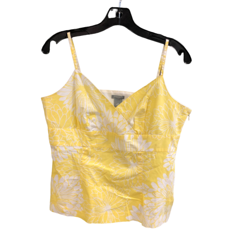 White & Yellow Top Sleeveless Ann Taylor, Size 12petite