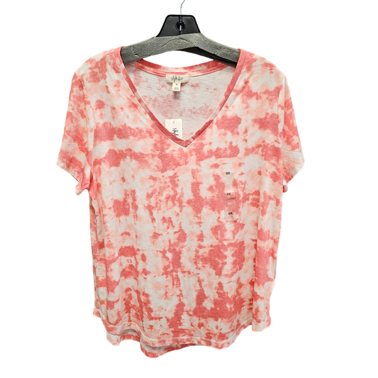 Pink & White Top Short Sleeve Style And Company, Size 1x