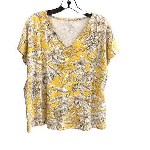 Yellow Top Short Sleeve J. Jill, Size M