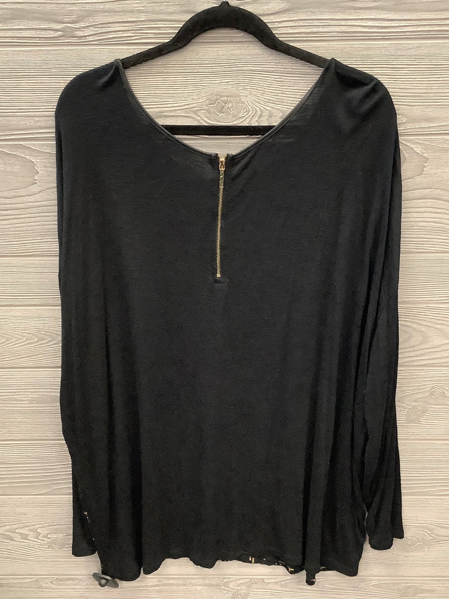 Top Long Sleeve By Lane Bryant In Black, Size: 3x