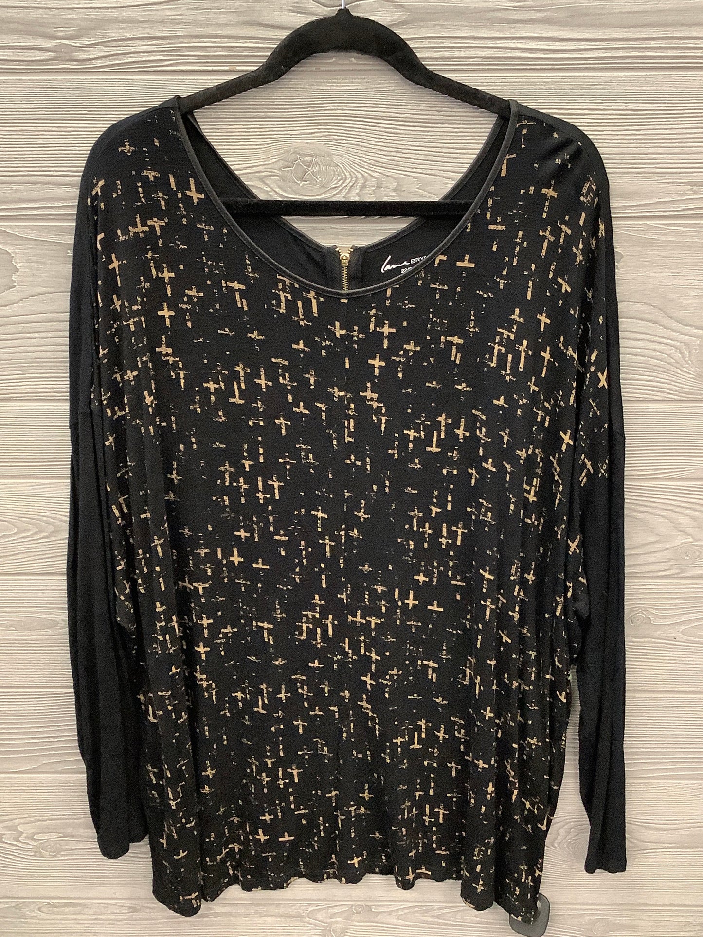 Top Long Sleeve By Lane Bryant In Black, Size: 3x