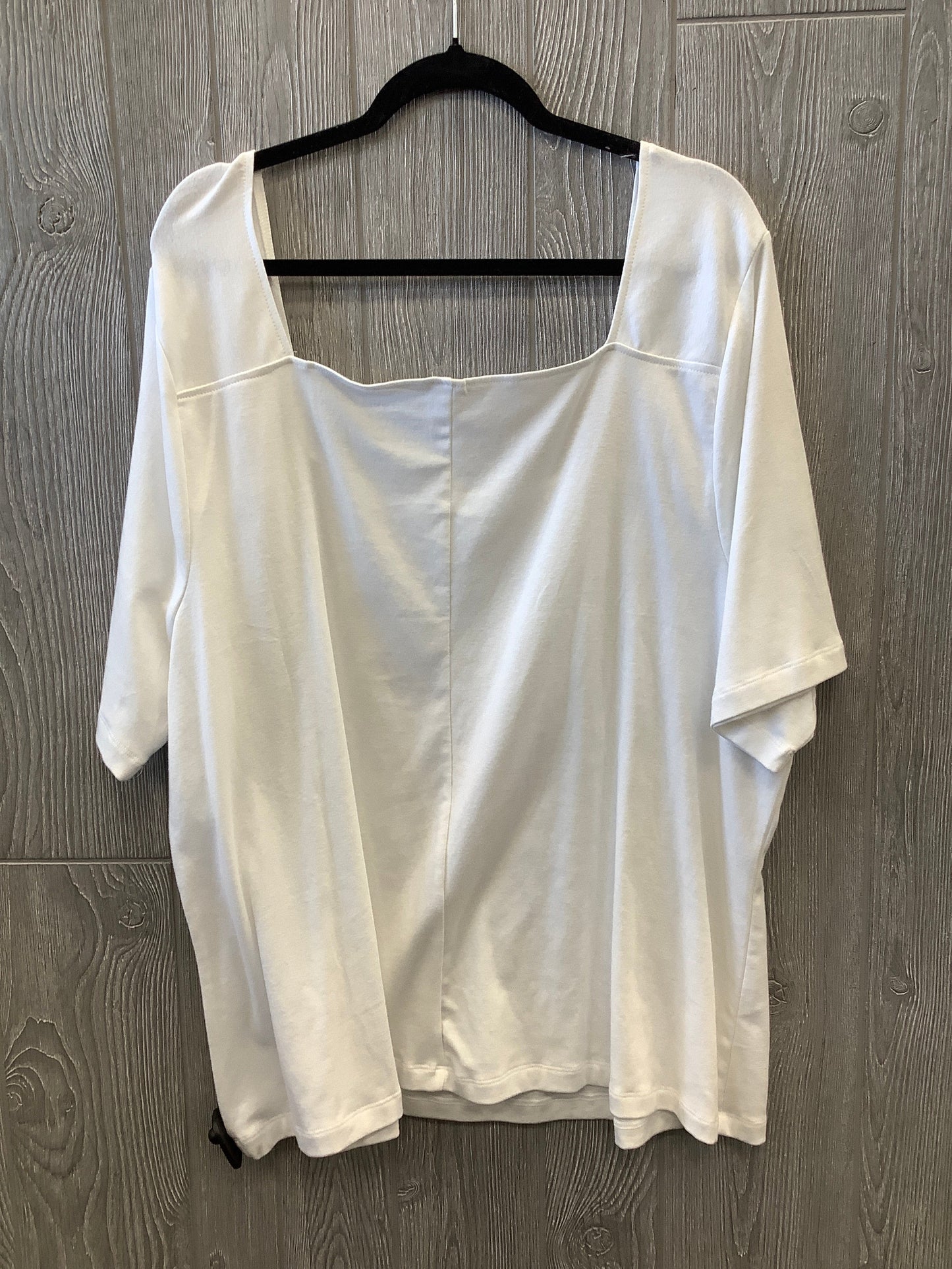 Top Short Sleeve By Lane Bryant In White, Size: 3x