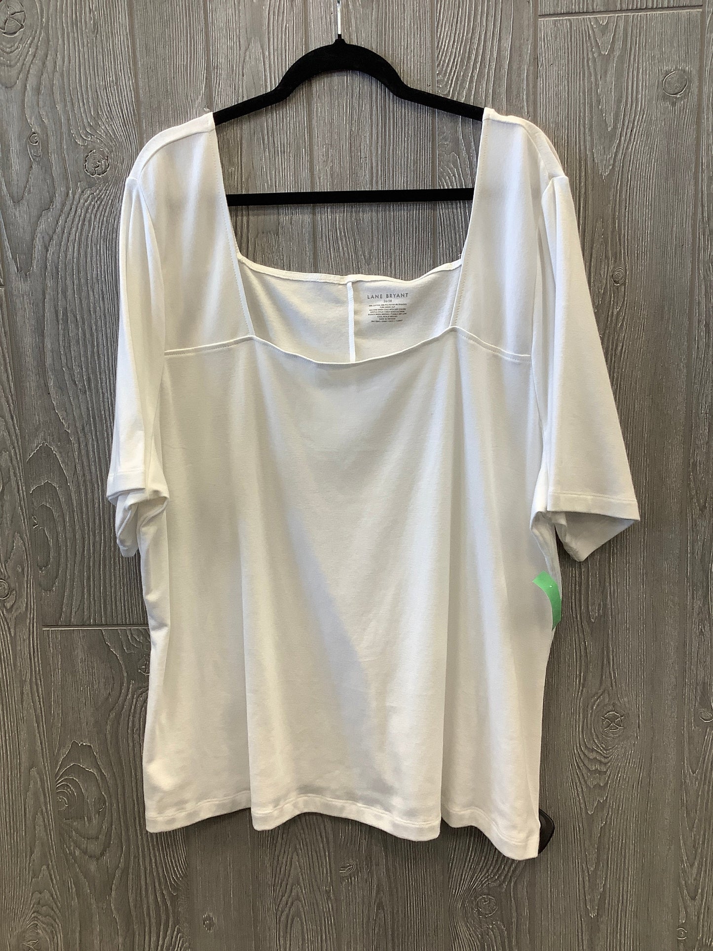 Top Short Sleeve By Lane Bryant In White, Size: 3x