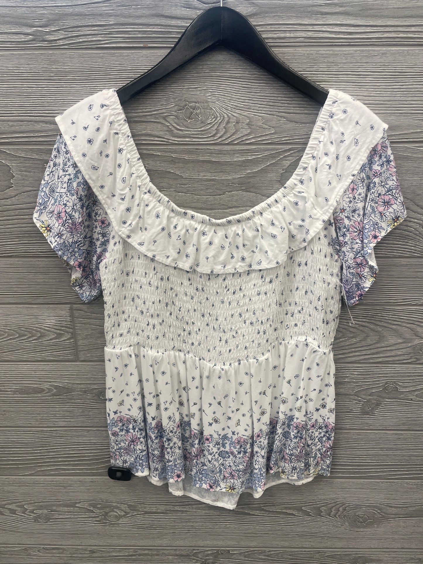 Blouse Short Sleeve By Maurices In White, Size: L