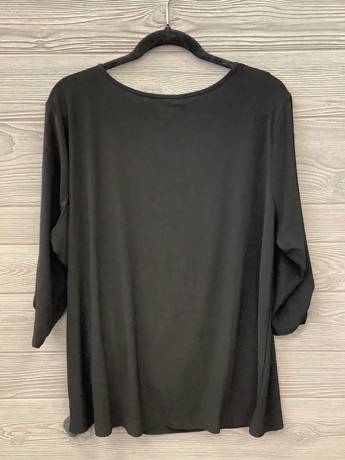 Blouse 3/4 Sleeve By Atelier In Black, Size: 3x