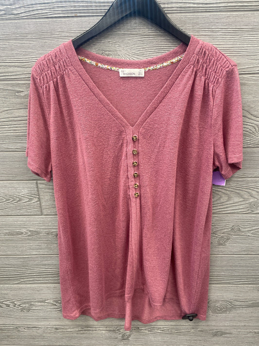 Top Short Sleeve By 89th And Madison In Pink, Size: L