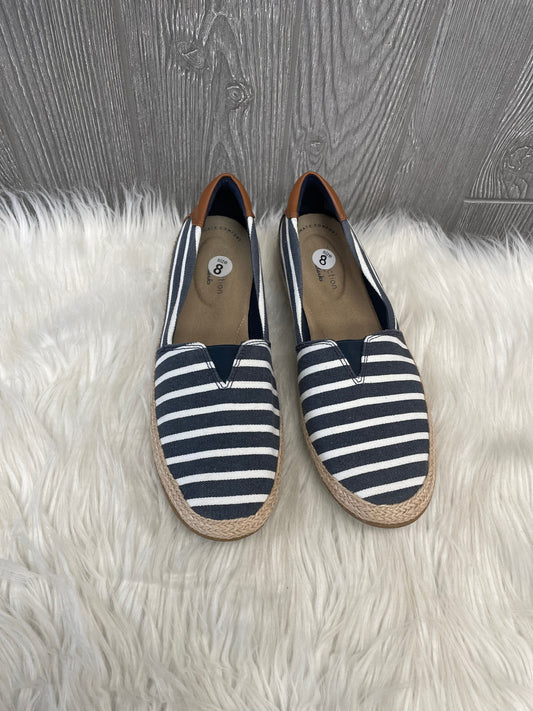 Blue Shoes Flats Clarks, Size 8