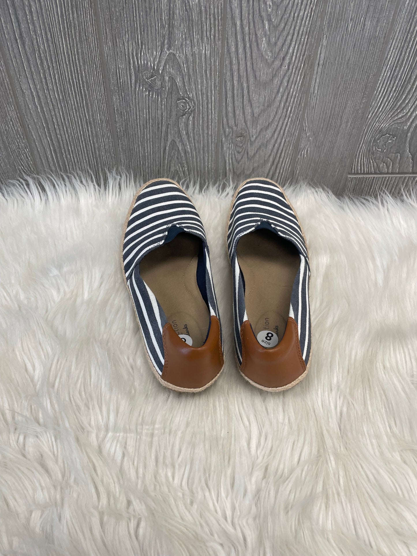 Blue Shoes Flats Clarks, Size 8