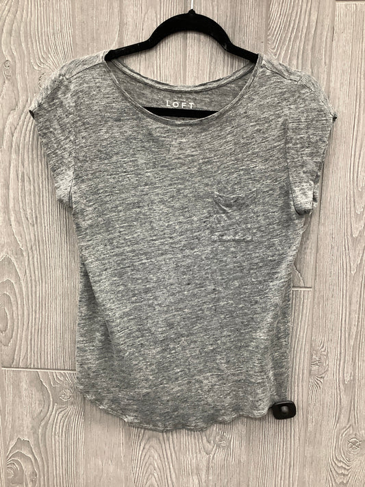 Top Short Sleeve By Loft In Grey, Size: M