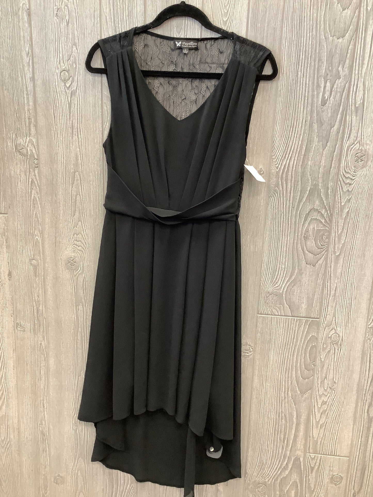 Black Dress Party Midi Papillion, Size L