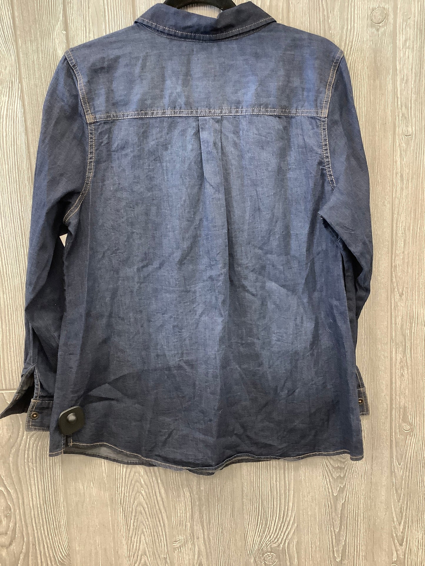 Blue Denim Top Long Sleeve Denim And Company, Size M