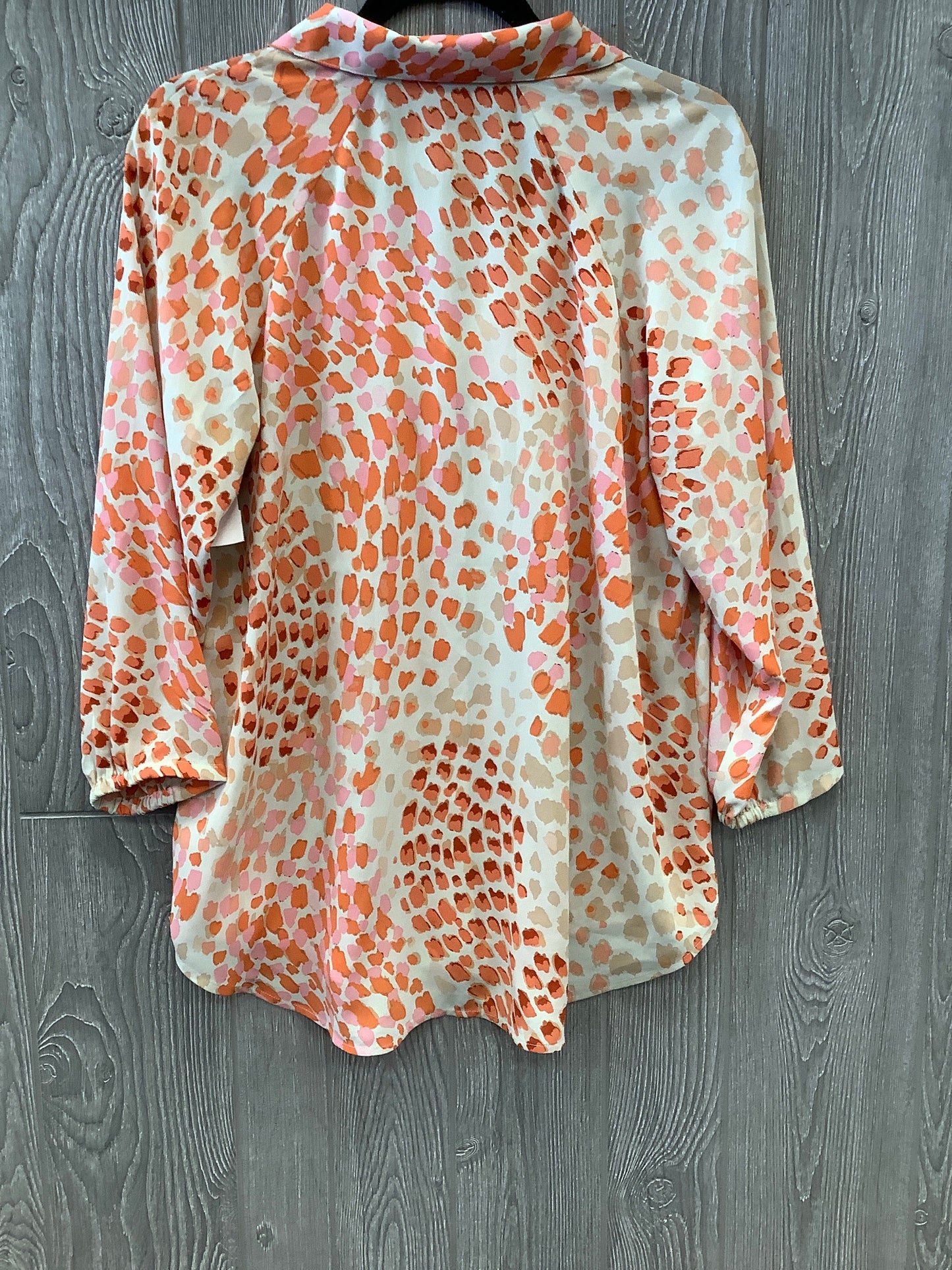 Orange Blouse Long Sleeve Cabi, Size Xs