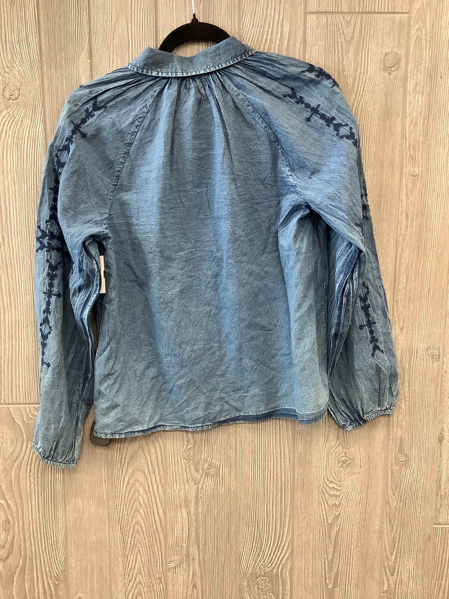 Blue Denim Top Long Sleeve Faherty, Size Xs