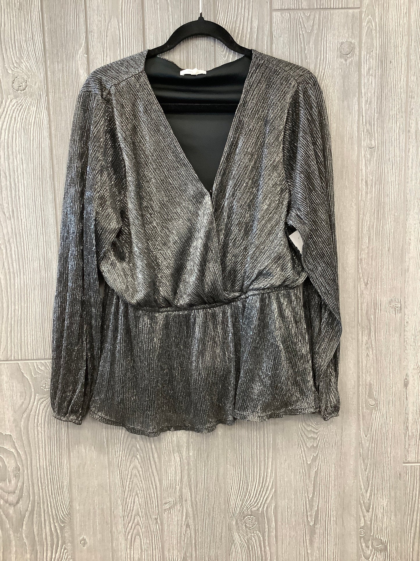 Silver Blouse Long Sleeve Maurices, Size 1x