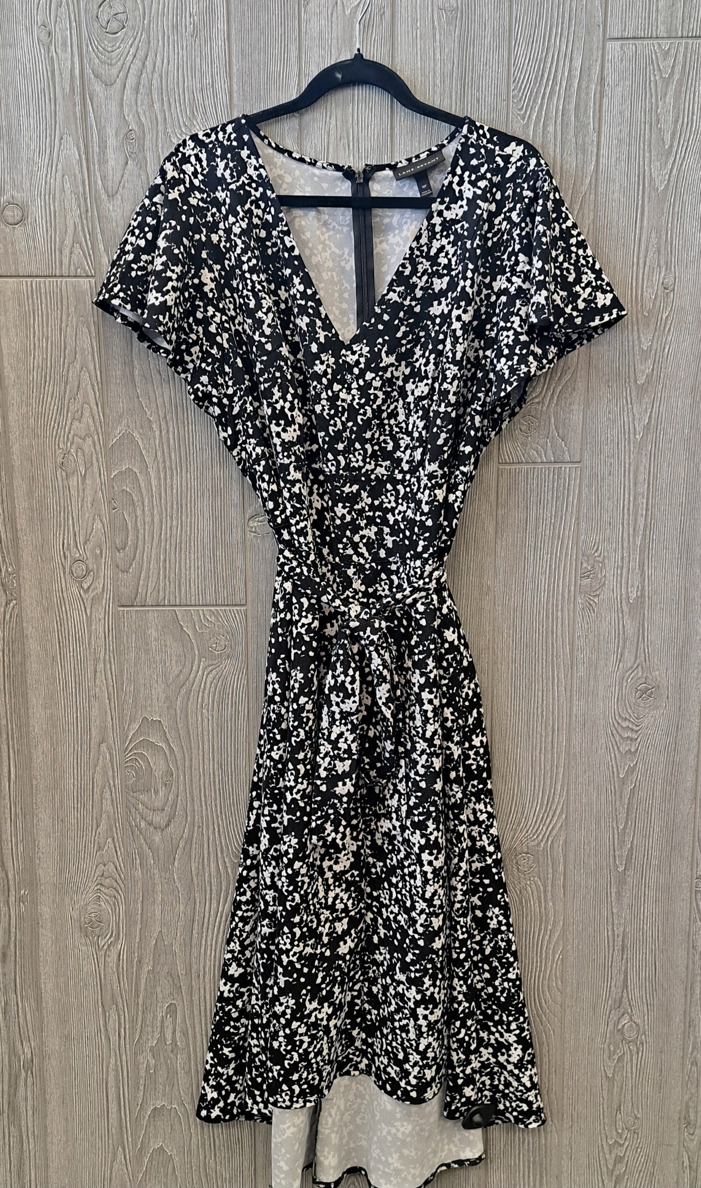 Black & White Dress Casual Midi Lane Bryant, Size Xxl