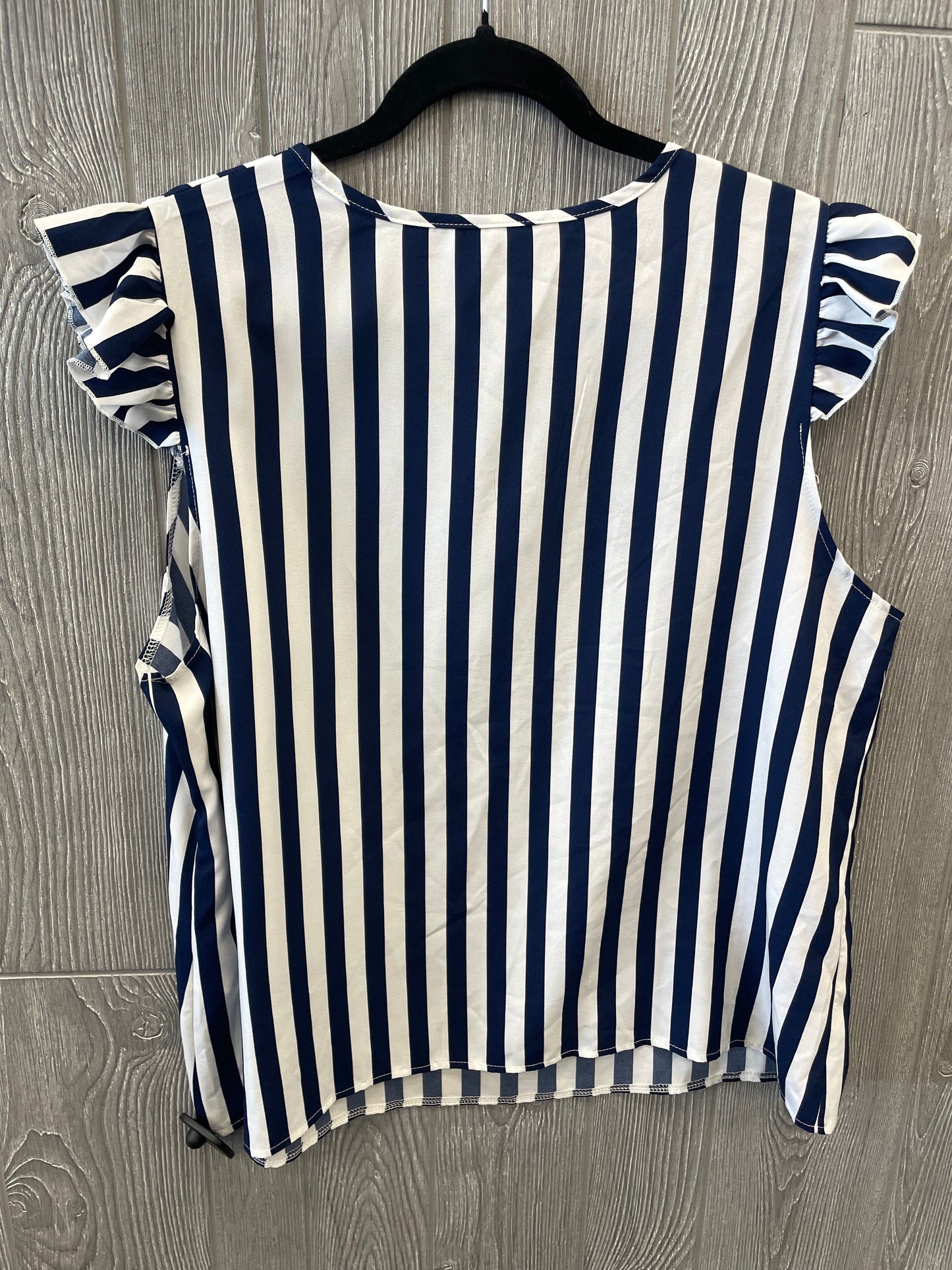 Striped Pattern Top Short Sleeve Shein, Size 2x