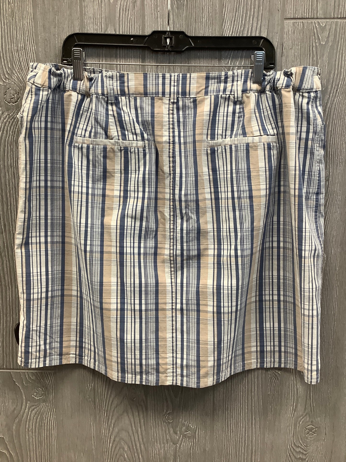 Skirt Mini & Short By Cj Banks In Blue & Tan, Size: 18