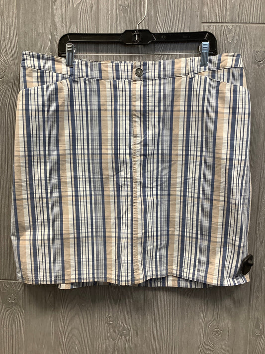 Skirt Mini & Short By Cj Banks In Blue & Tan, Size: 18