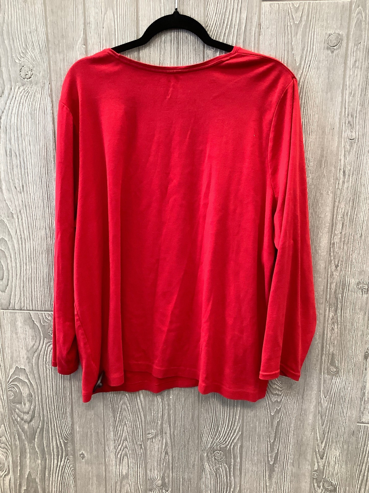 Red Top Long Sleeve Basic Croft And Barrow, Size 2x