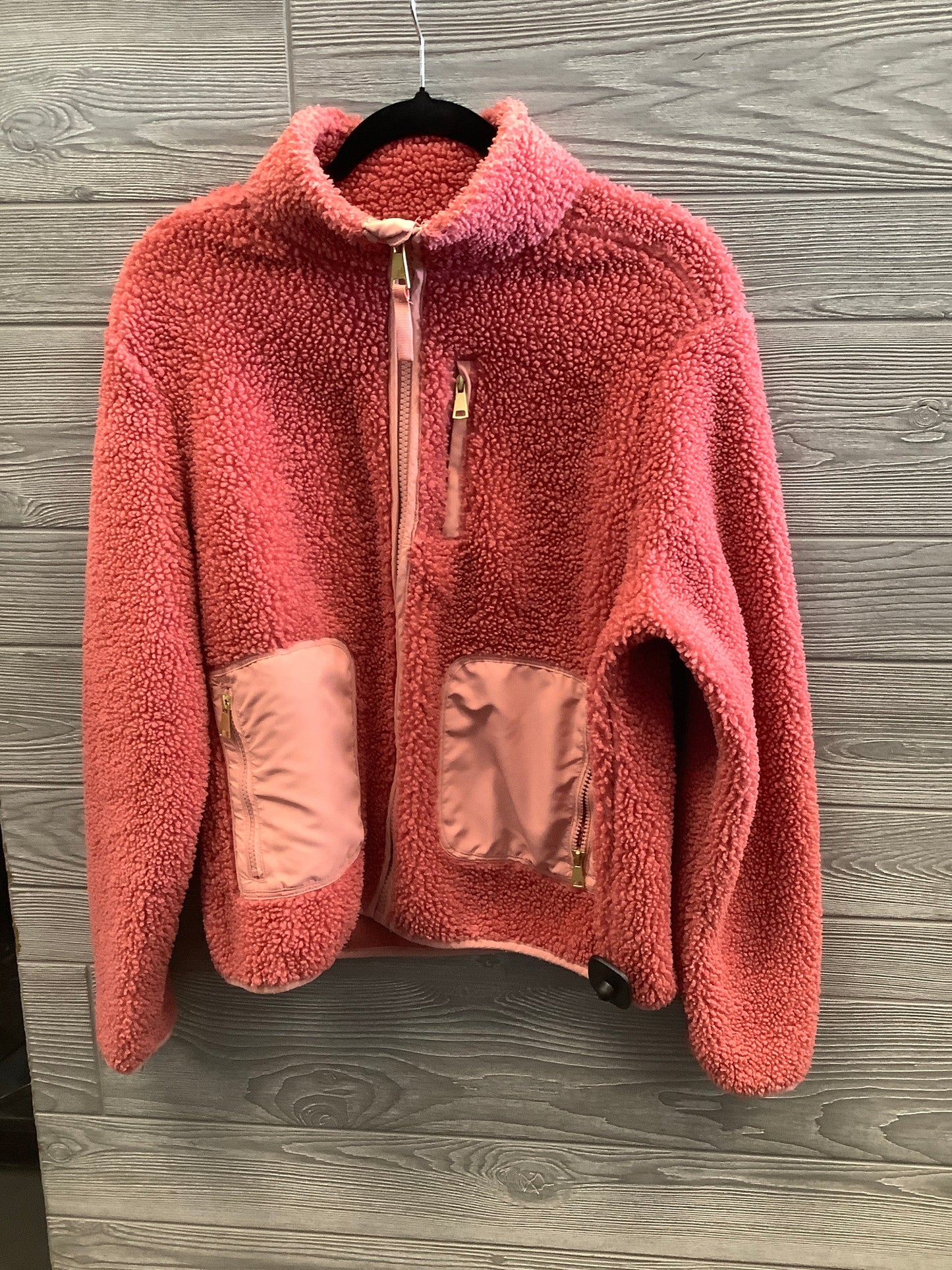 Jacket Faux Fur & Sherpa By Time And Tru In Pink, Size: L