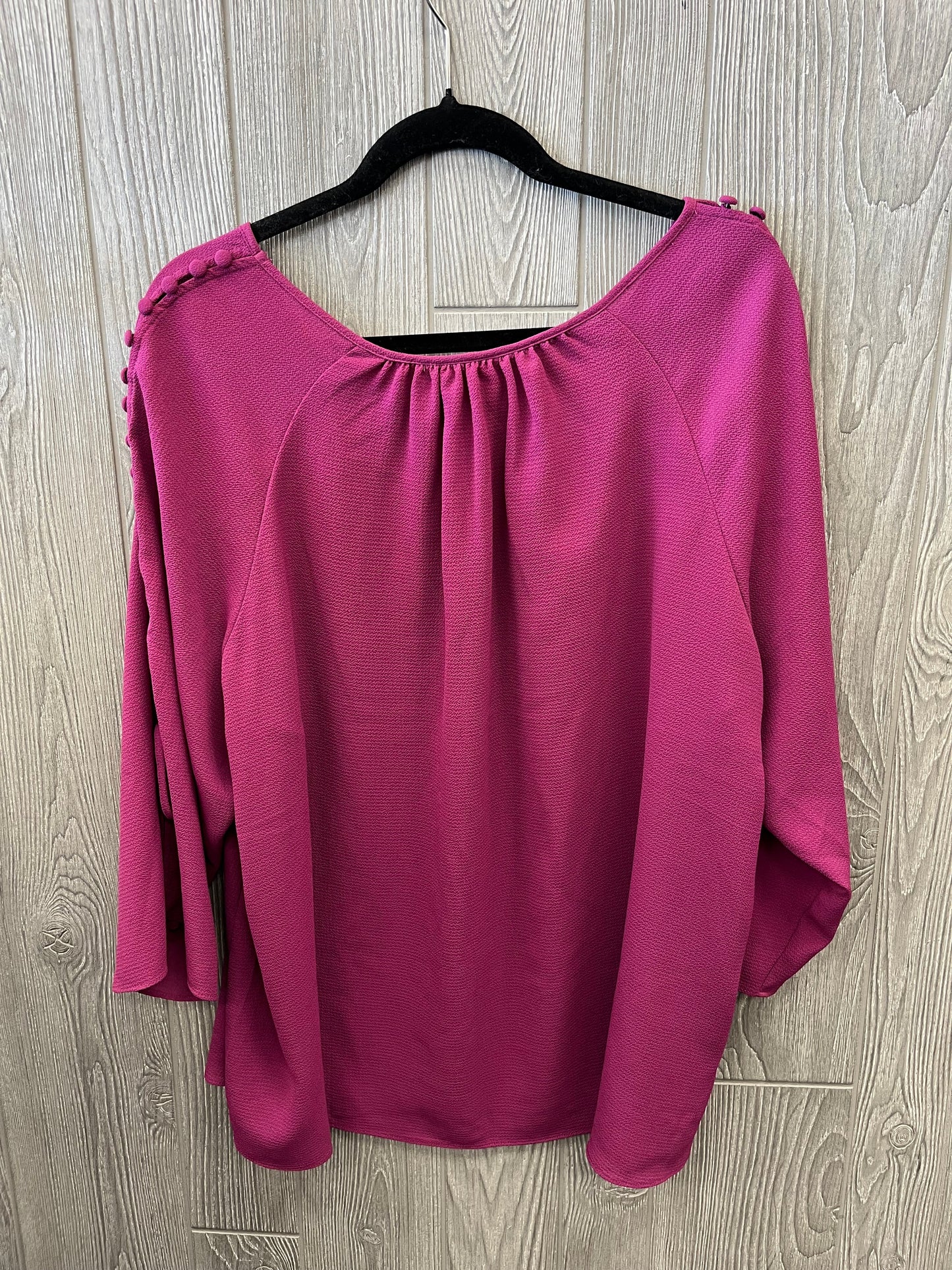 Blouse 3/4 Sleeve By Cj Banks In Purple, Size: 2x