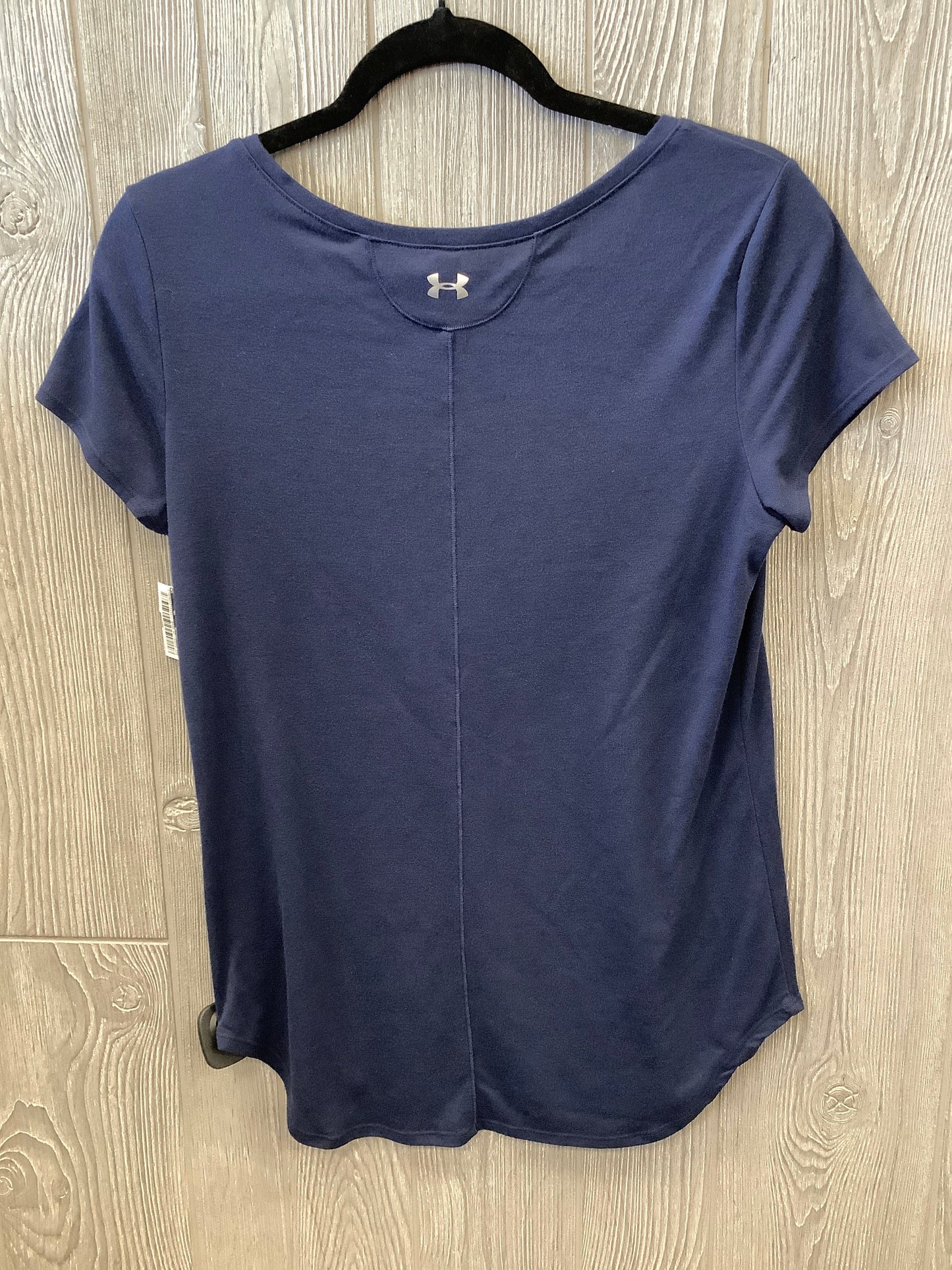 Athletic Top Short Sleeve By Under Armour In Navy, Size: M