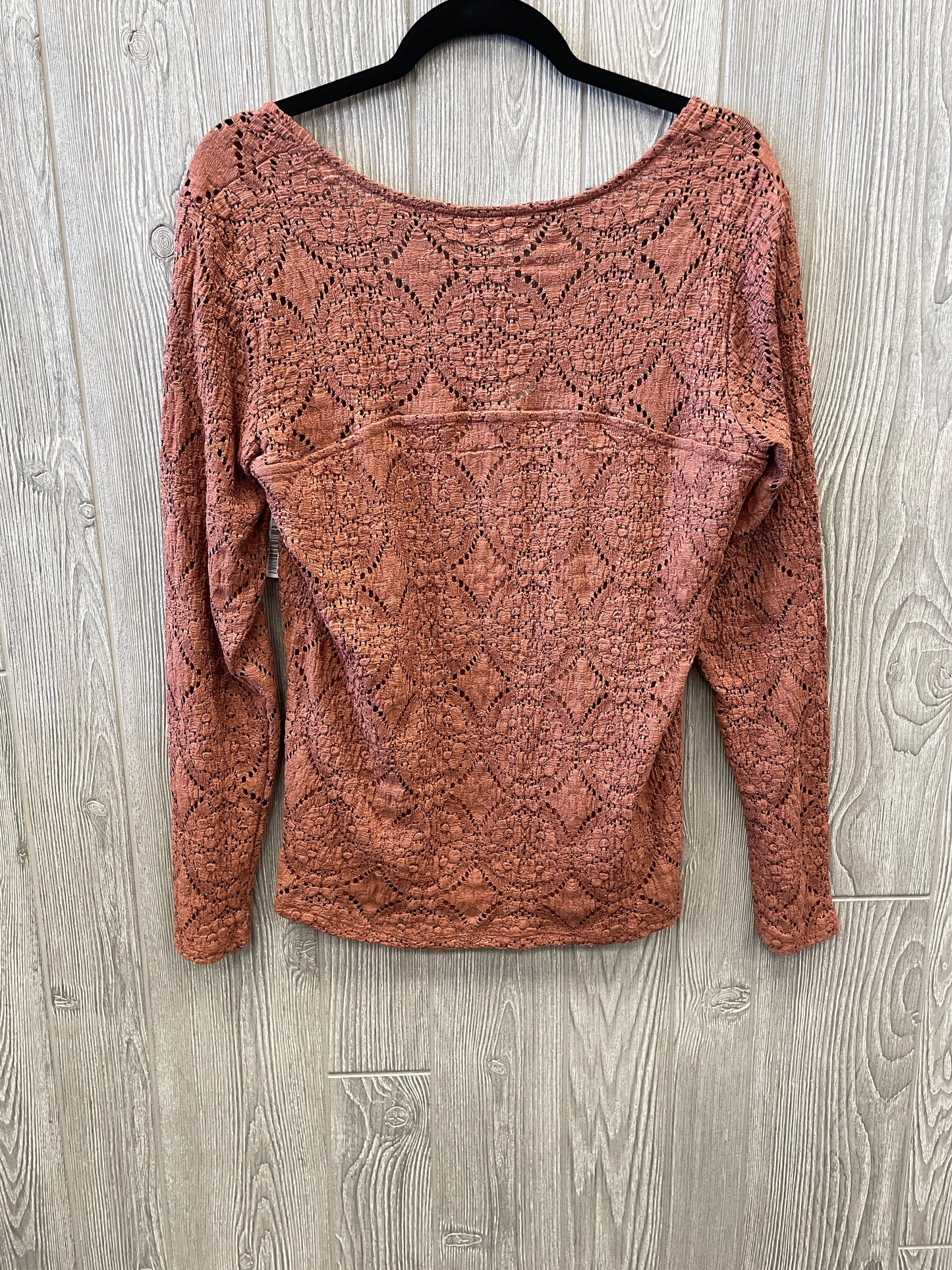 Top Long Sleeve By Maurices In Brown, Size: L