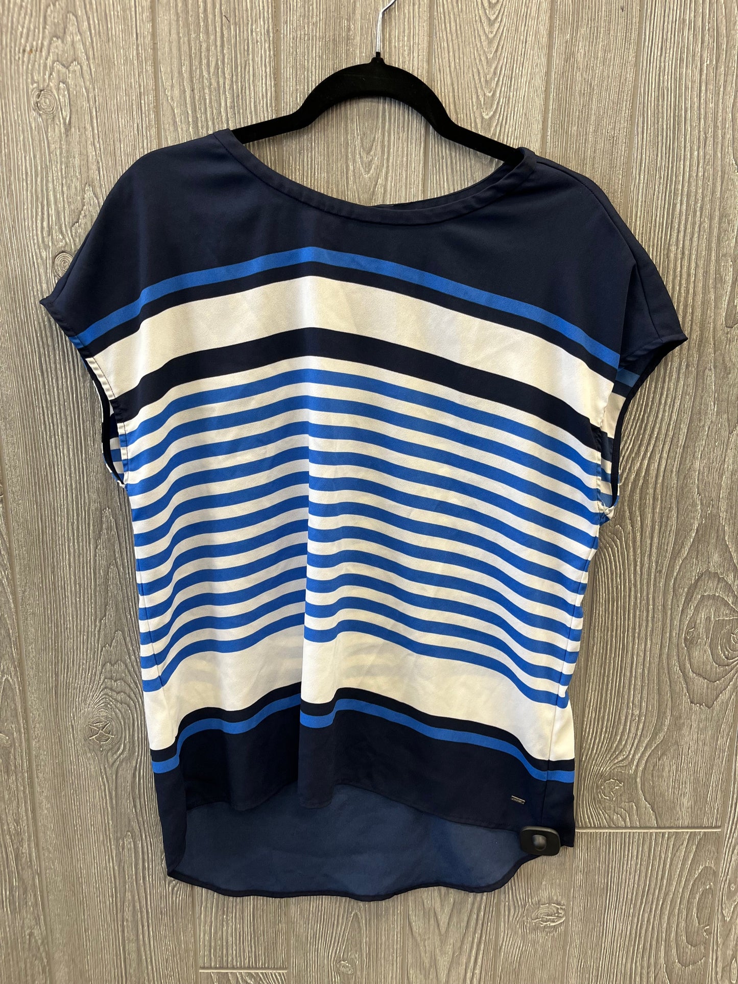 Blouse Short Sleeve By Tommy Hilfiger In Navy, Size: L