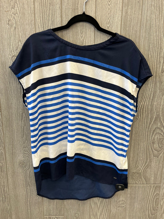 Blouse Short Sleeve By Tommy Hilfiger In Navy, Size: L