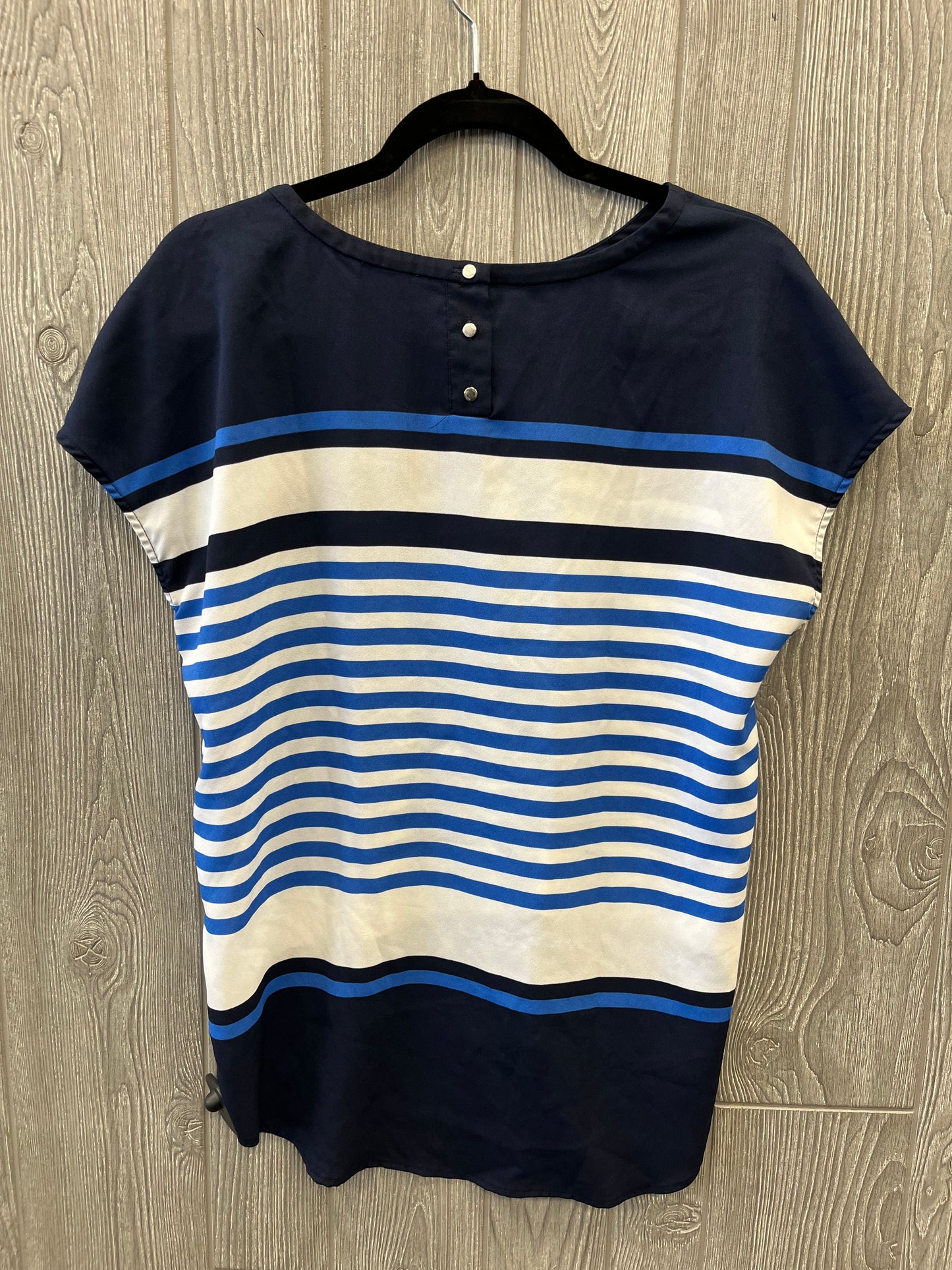 Blouse Short Sleeve By Tommy Hilfiger In Navy, Size: L