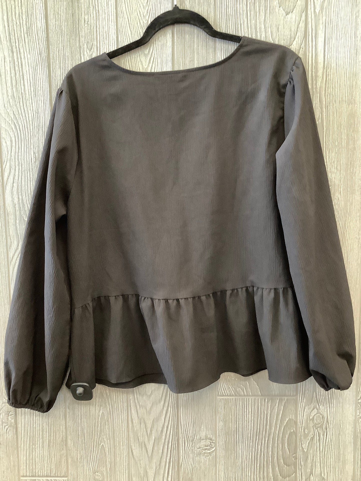 Blouse Long Sleeve By Nine West Apparel In Black, Size: L