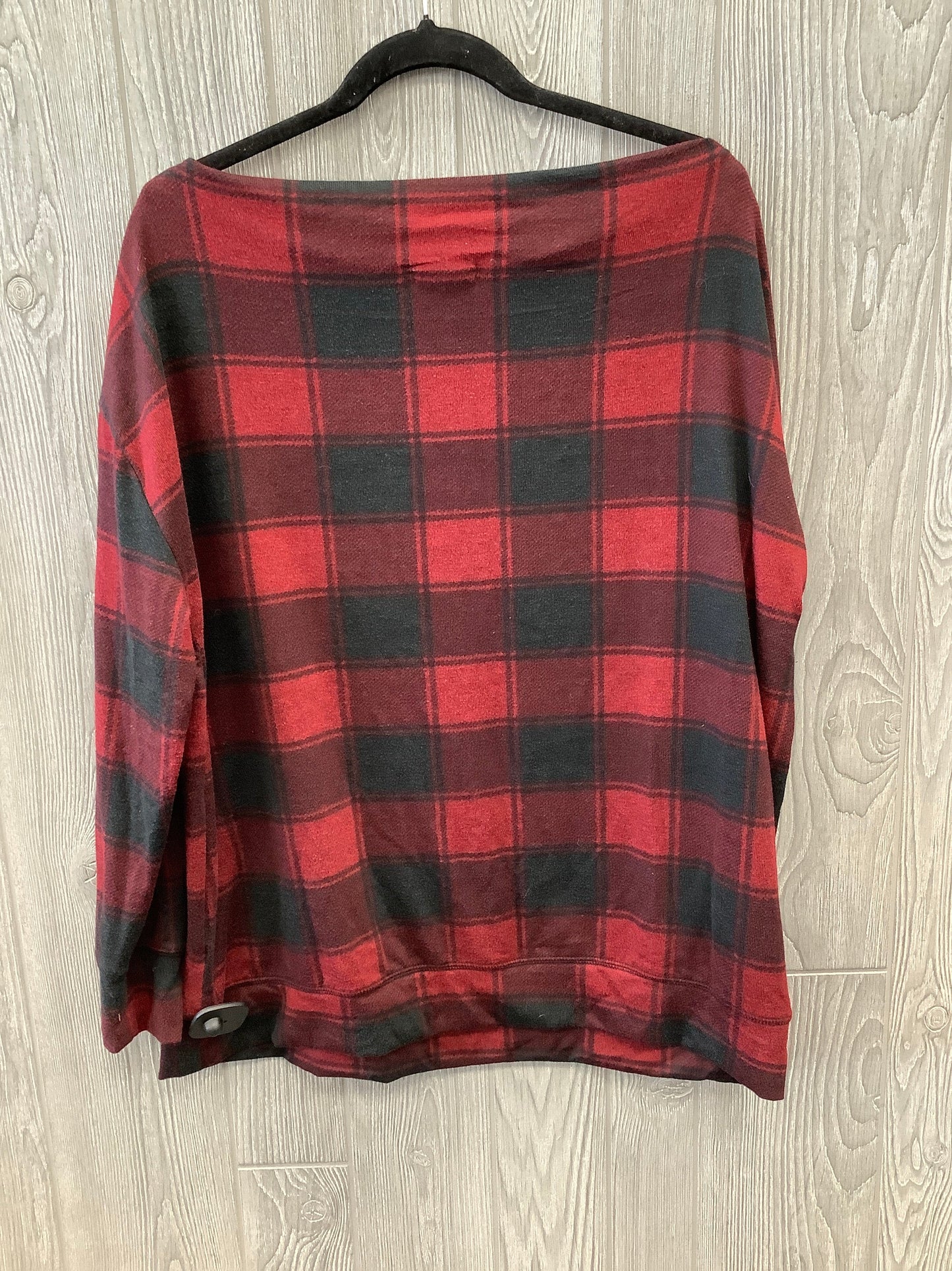 Top Long Sleeve By Maurices In Black & Red, Size: 1x