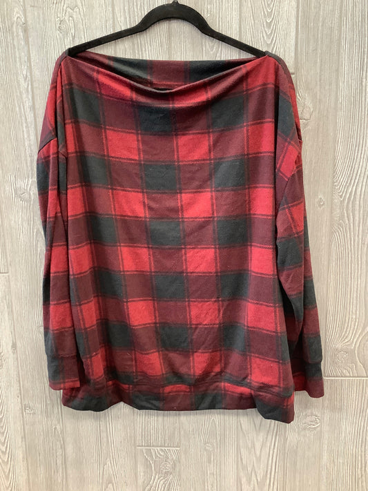 Top Long Sleeve By Maurices In Black & Red, Size: 1x