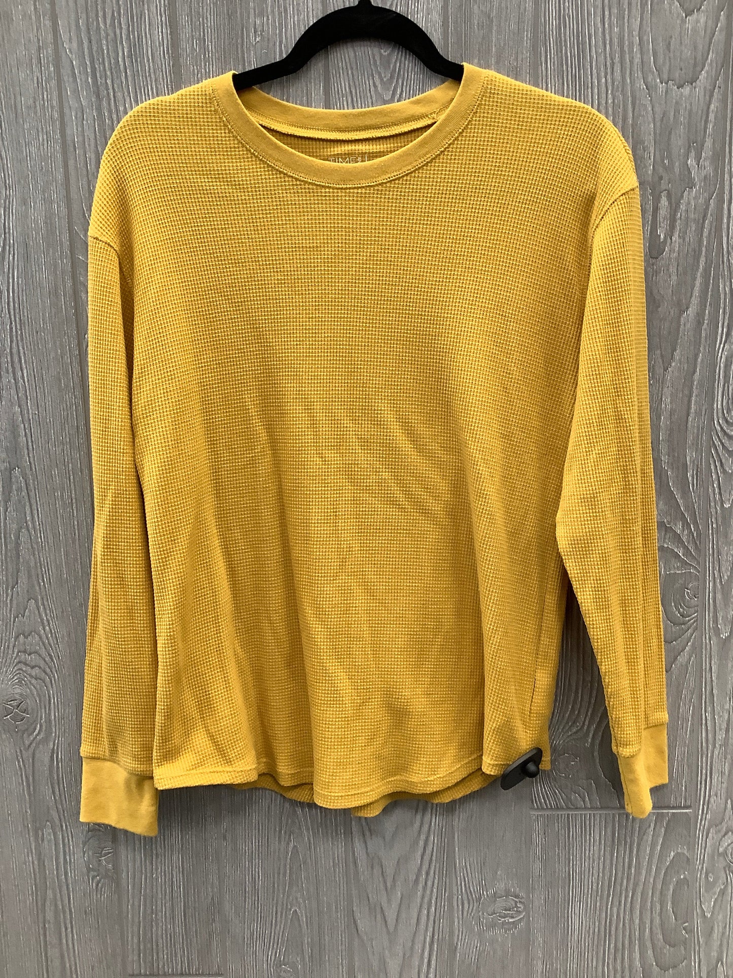 Top Long Sleeve By Time And Tru In Yellow, Size: L