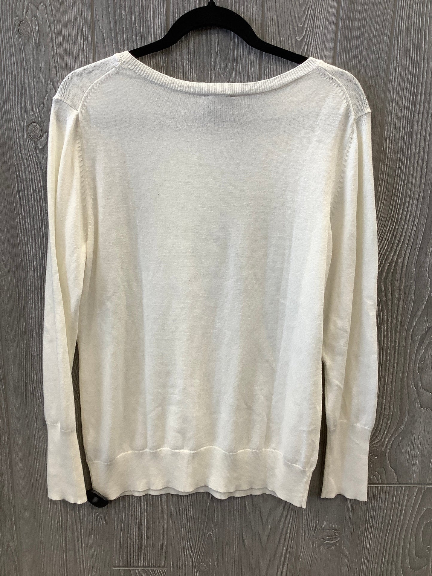 Sweater By Worthington In White, Size: L