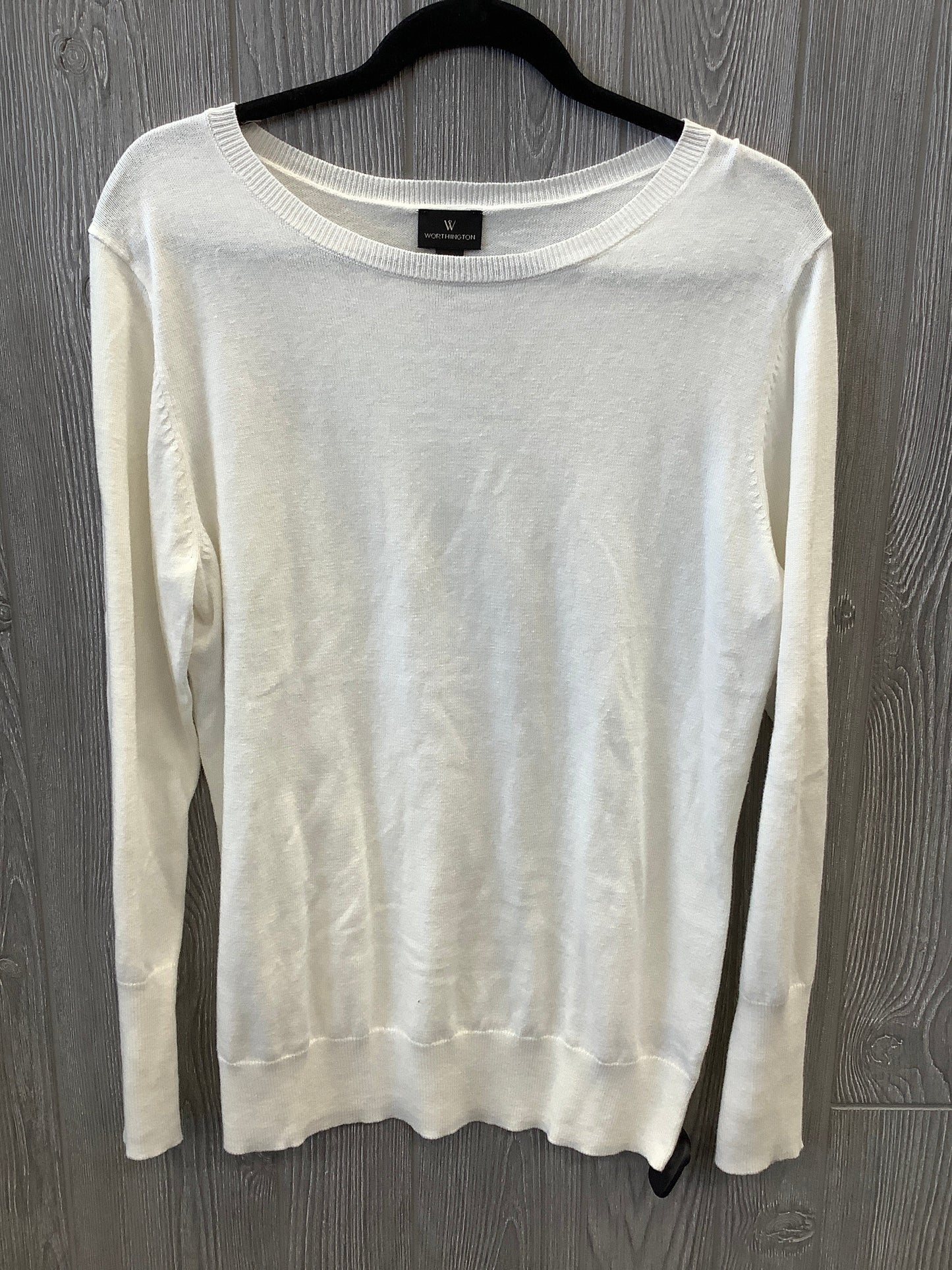 Sweater By Worthington In White, Size: L