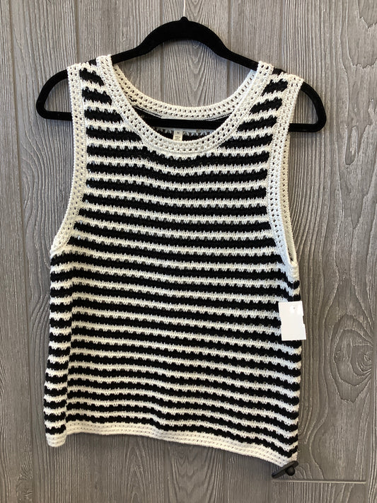 Vest Sweater By Jessica Simpson In Black & White, Size: M