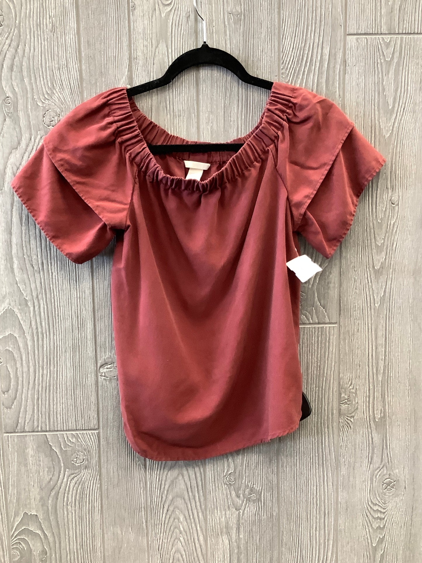 Top Short Sleeve By H&m In Red, Size: S