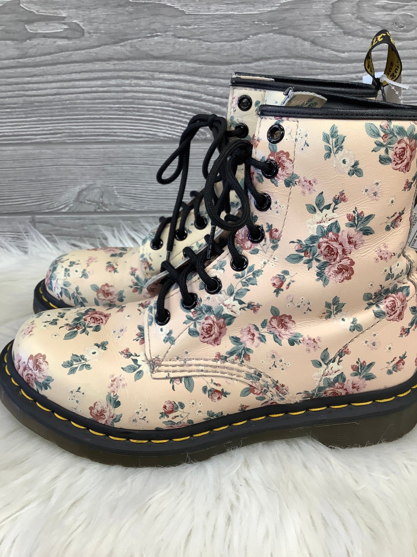 Boots Combat By Dr Martens In Floral Print, Size: 7