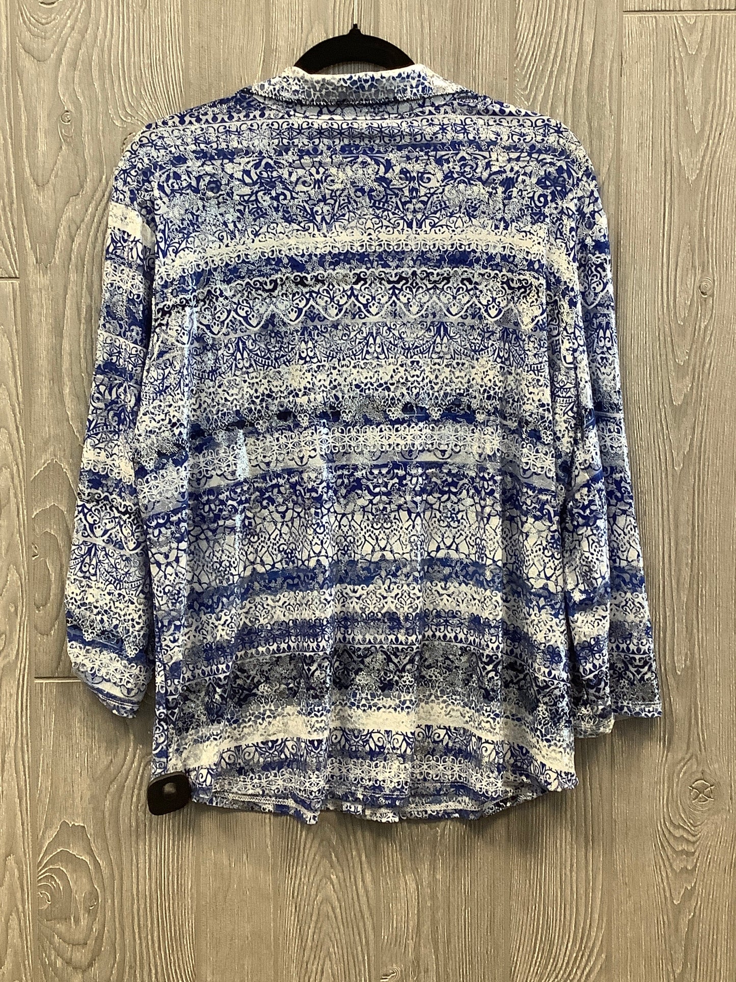 Blouse 3/4 Sleeve By Clothes Mentor In Blue, Size: Xl