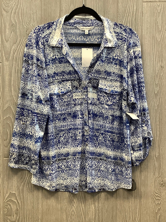 Blouse 3/4 Sleeve By Clothes Mentor In Blue, Size: Xl