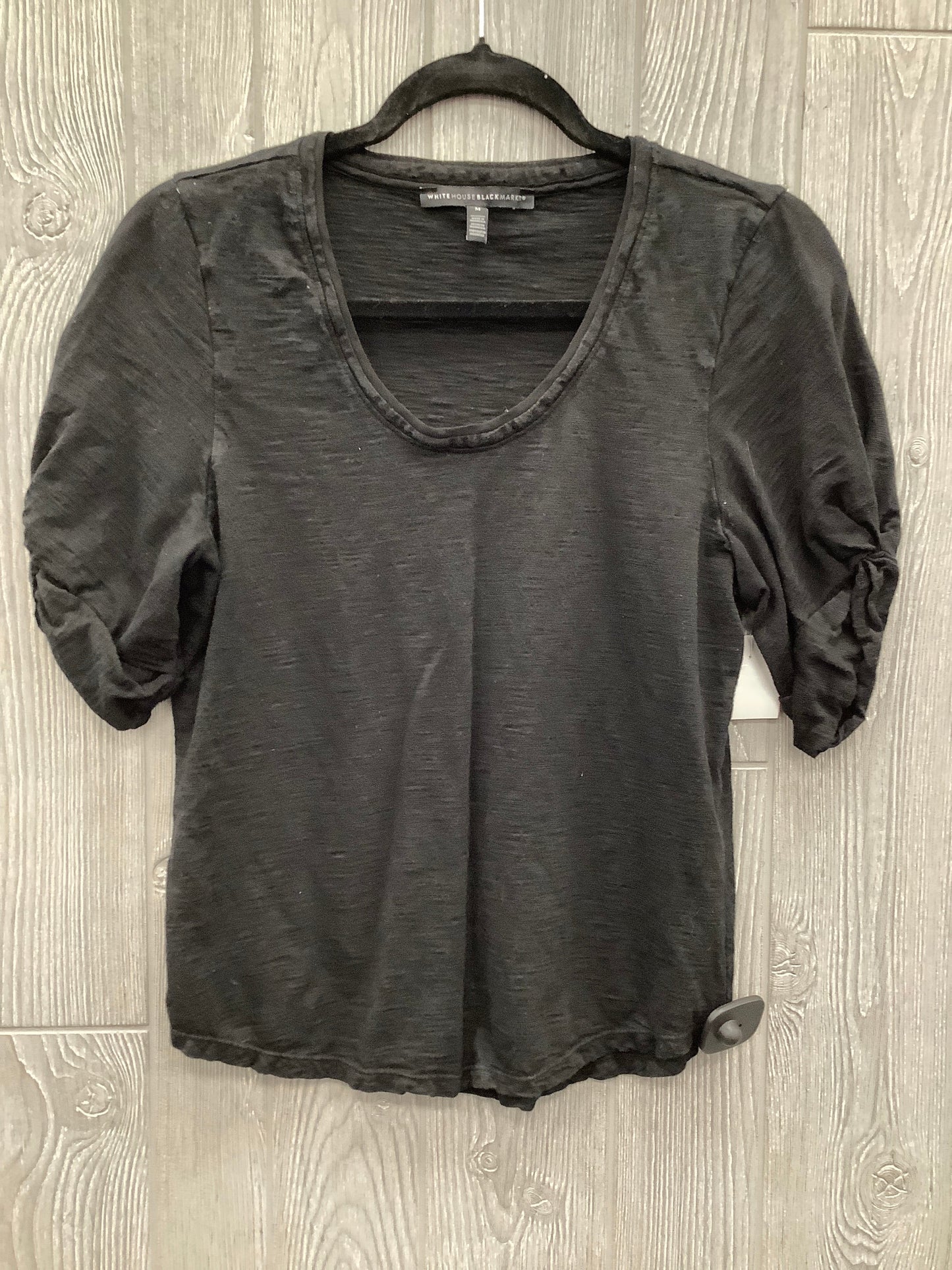 Top Short Sleeve By White House Black Market In Black, Size: M