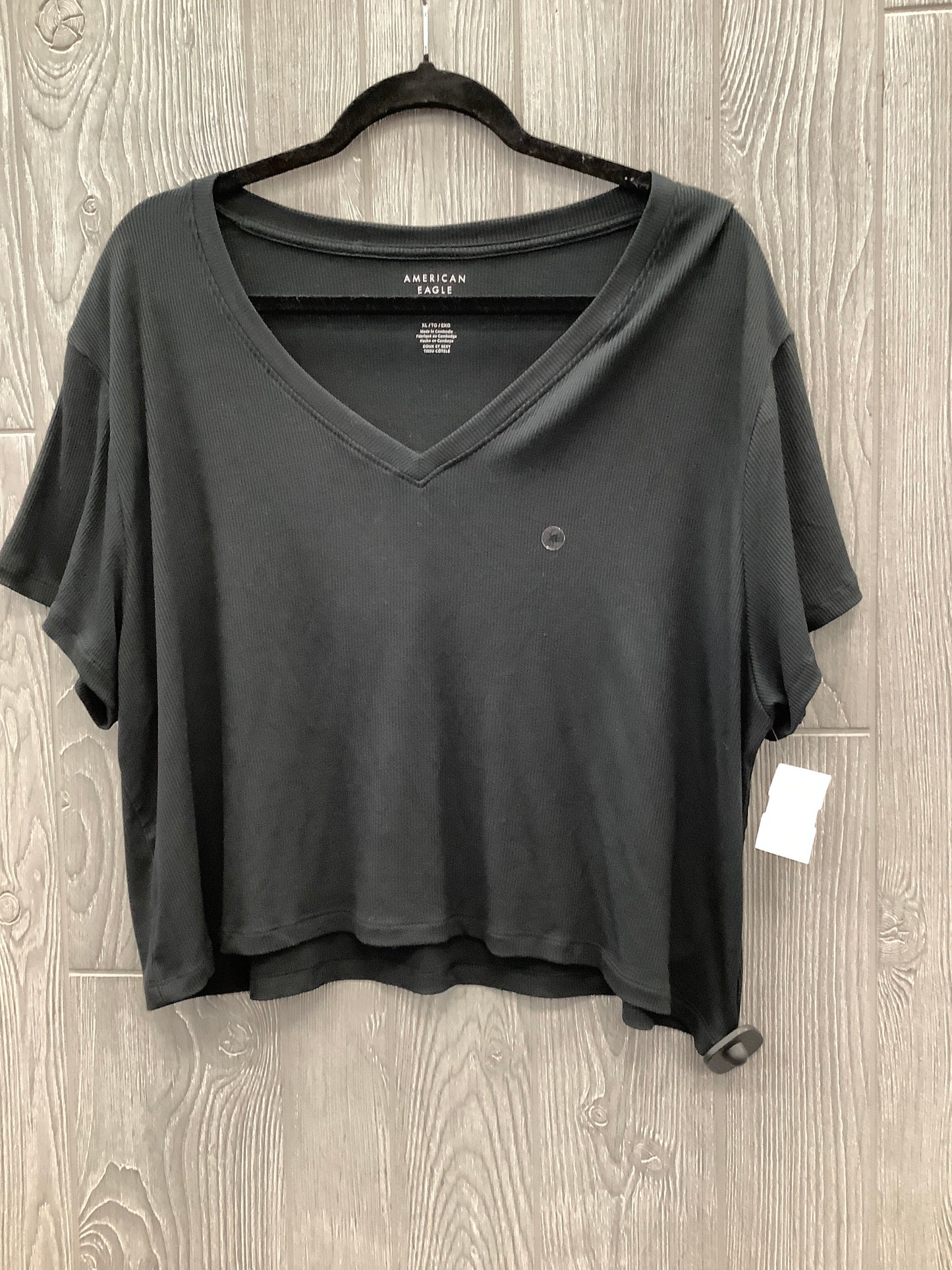 Top Short Sleeve By American Eagle In Black, Size: Xl