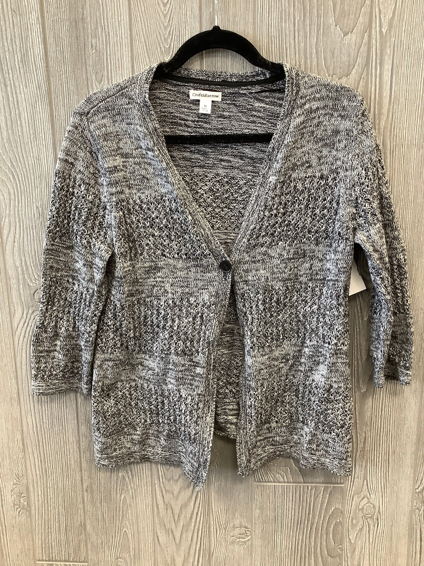 Sweater Cardigan By Croft And Barrow In Grey, Size: M