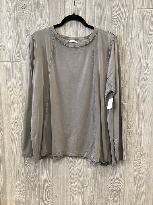 Top Long Sleeve By Easel In Grey, Size: M