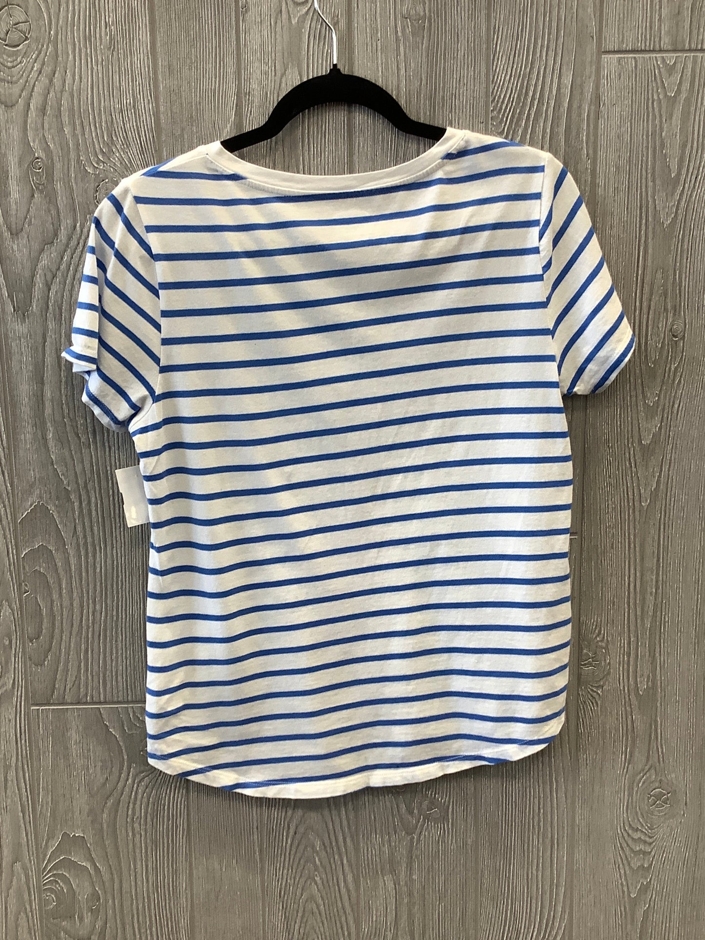 Top Short Sleeve By Old Navy In Blue & White, Size: M