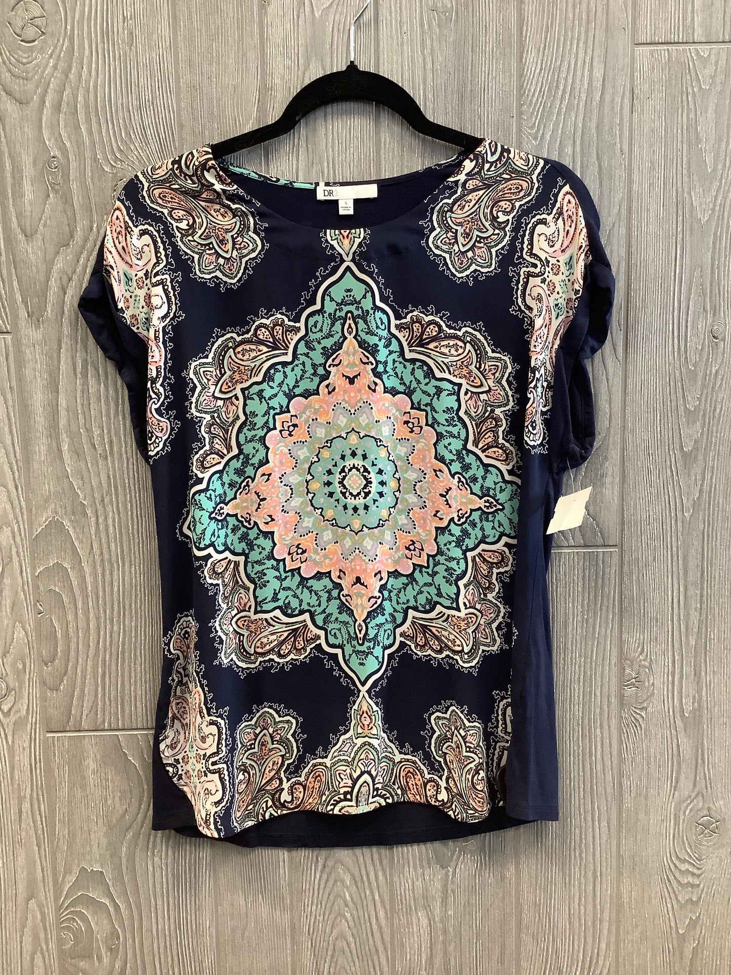 Blouse Short Sleeve By Dr2 In Navy, Size: S