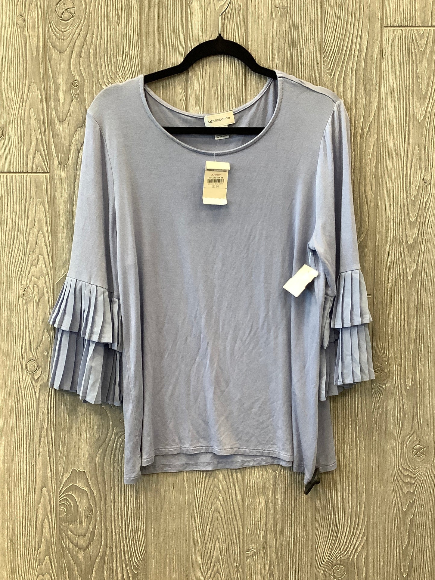 Top Long Sleeve By Liz Claiborne In Blue, Size: L