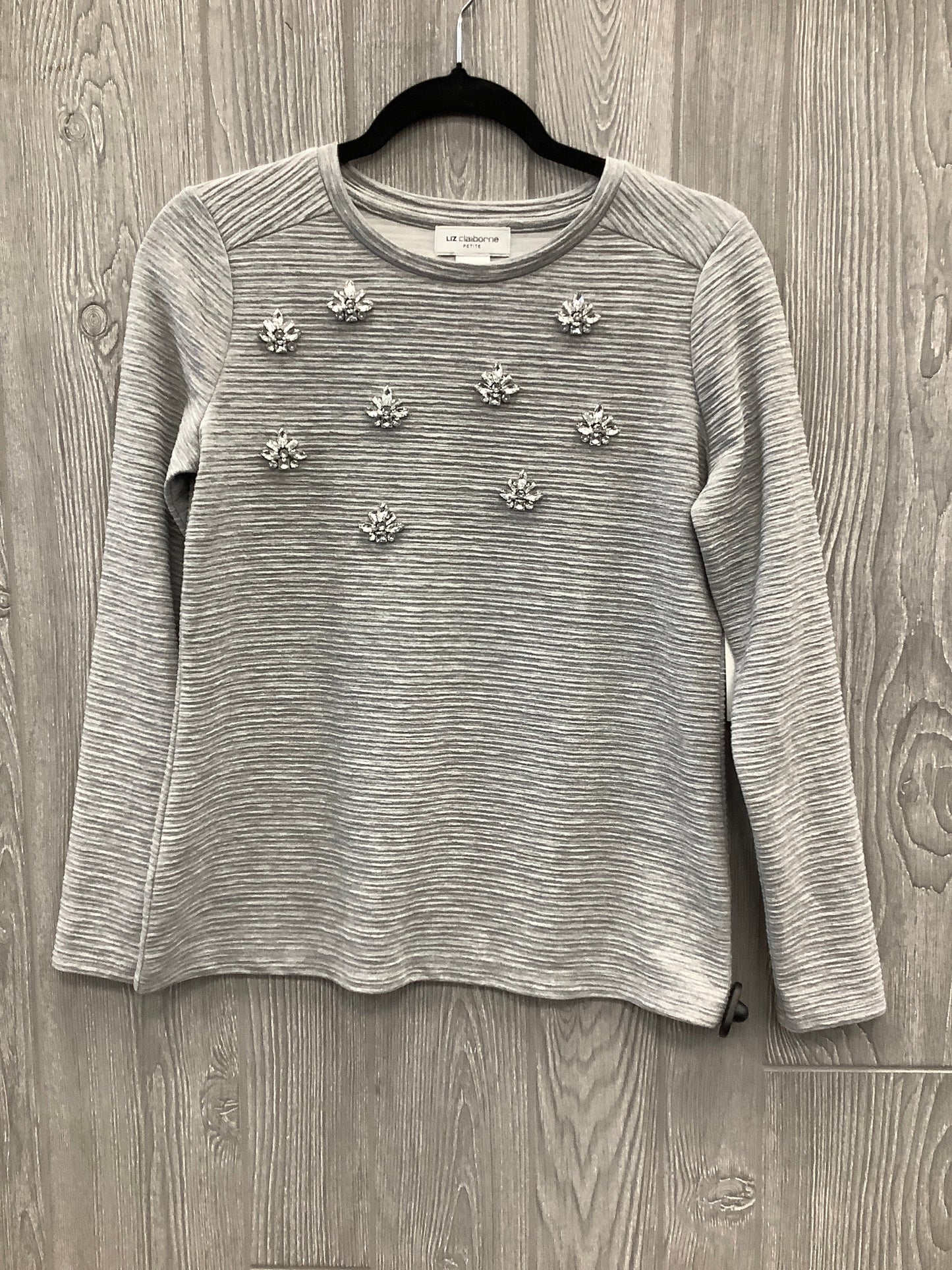 Top Long Sleeve By Liz Claiborne In Grey, Size: Sp